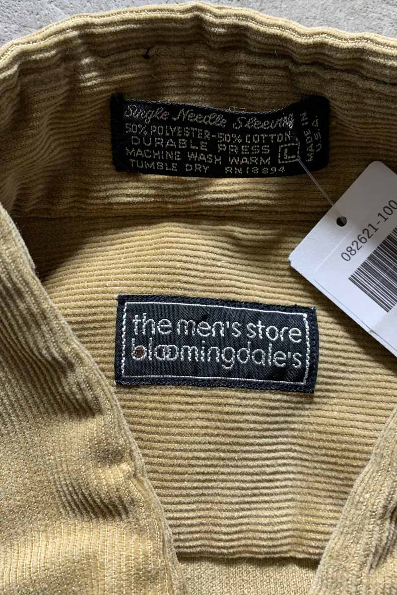 80'S L/S CORDUROY SHIRT / BEIGE [SIZE: L equivalent USED]