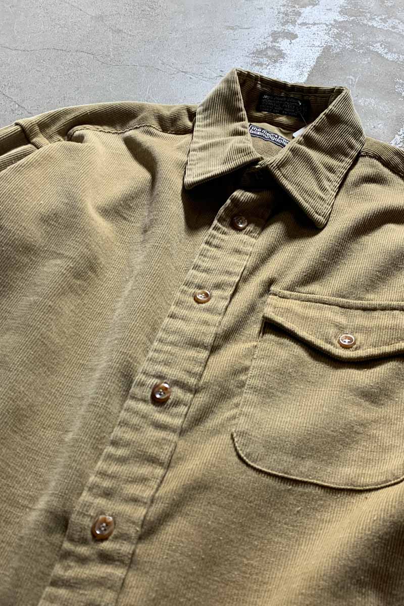 80'S L/S CORDUROY SHIRT / BEIGE [SIZE: L equivalent USED]