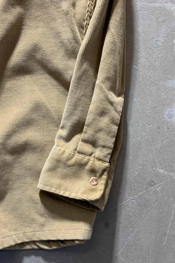80'S L/S CORDUROY SHIRT / BEIGE [SIZE: L equivalent USED]