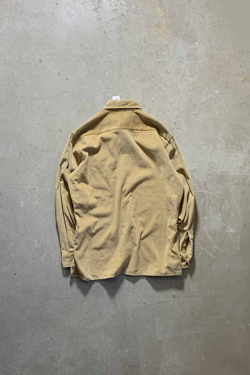 80'S L/S CORDUROY SHIRT / BEIGE [SIZE: L equivalent USED]
