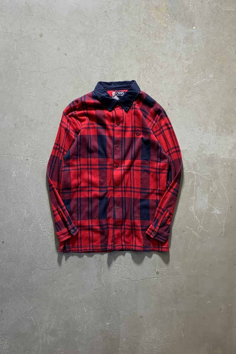 90'S CHECK L/S SHIRT / RED [SIZE: M USED]