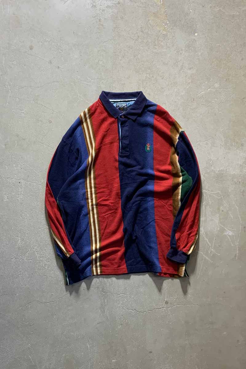 90'S L/S POLO SHIRT / MULTI [SIZE: XL USED]