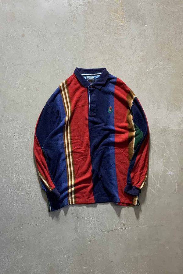 90'S L/S POLO SHIRT / MULTI [SIZE: XL USED]