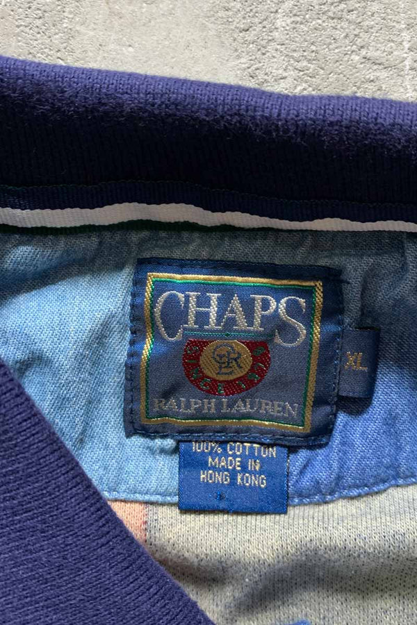 90'S L/S POLO SHIRT / MULTI [SIZE: XL USED]