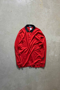 MADE IN USA 90'S L/S RUGGER SHIRT / RED [SIZE: L USED]