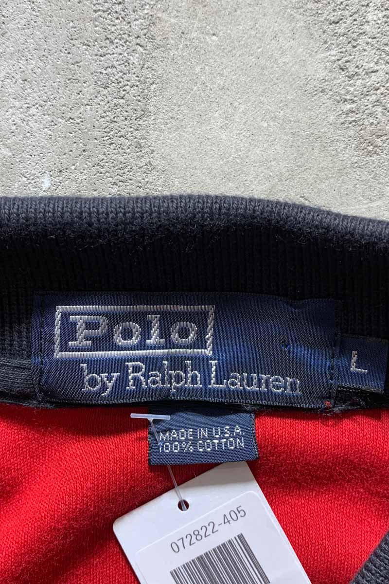 MADE IN USA 90'S L/S RUGGER SHIRT / RED [SIZE: L USED]