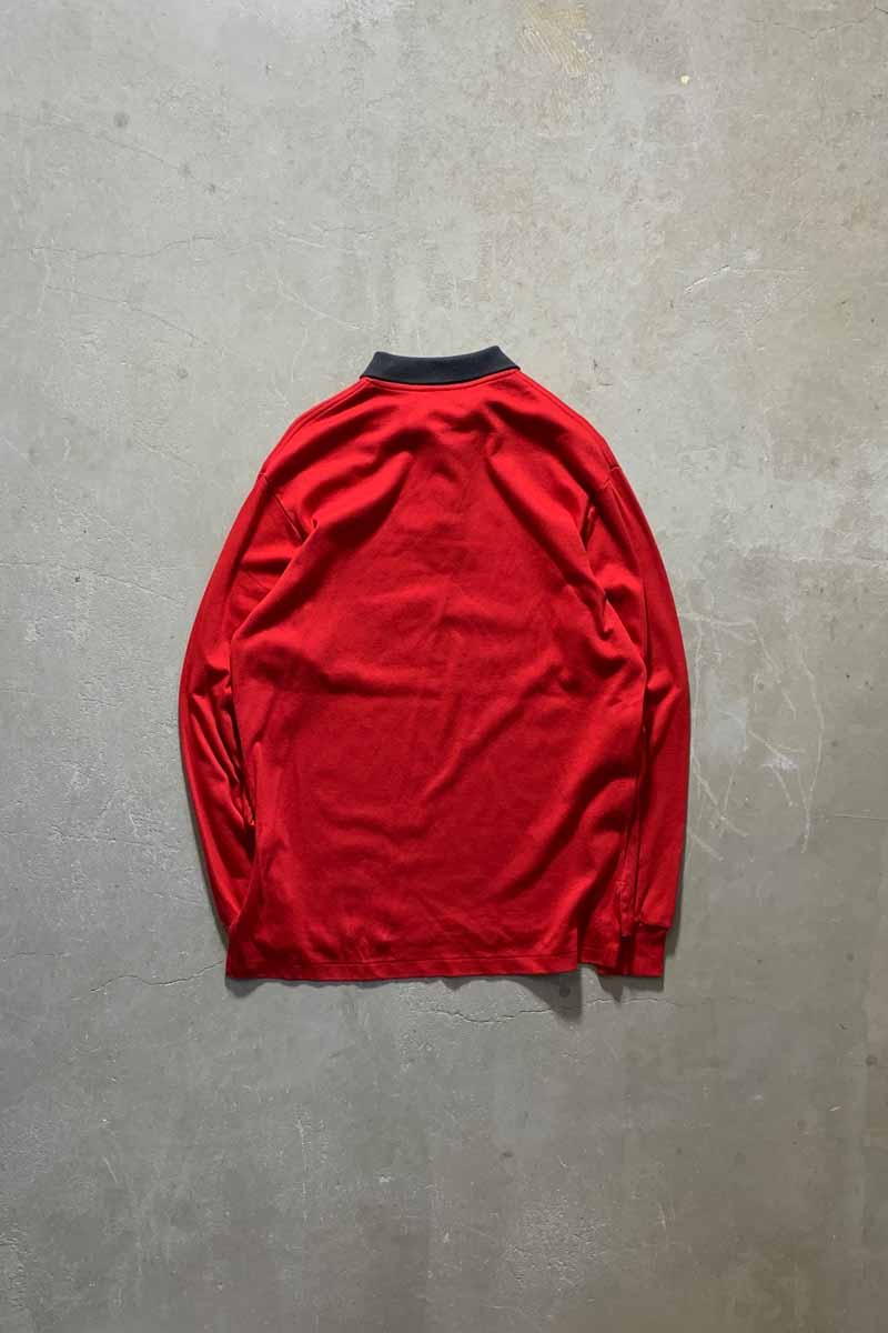 MADE IN USA 90'S L/S RUGGER SHIRT / RED [SIZE: L USED]