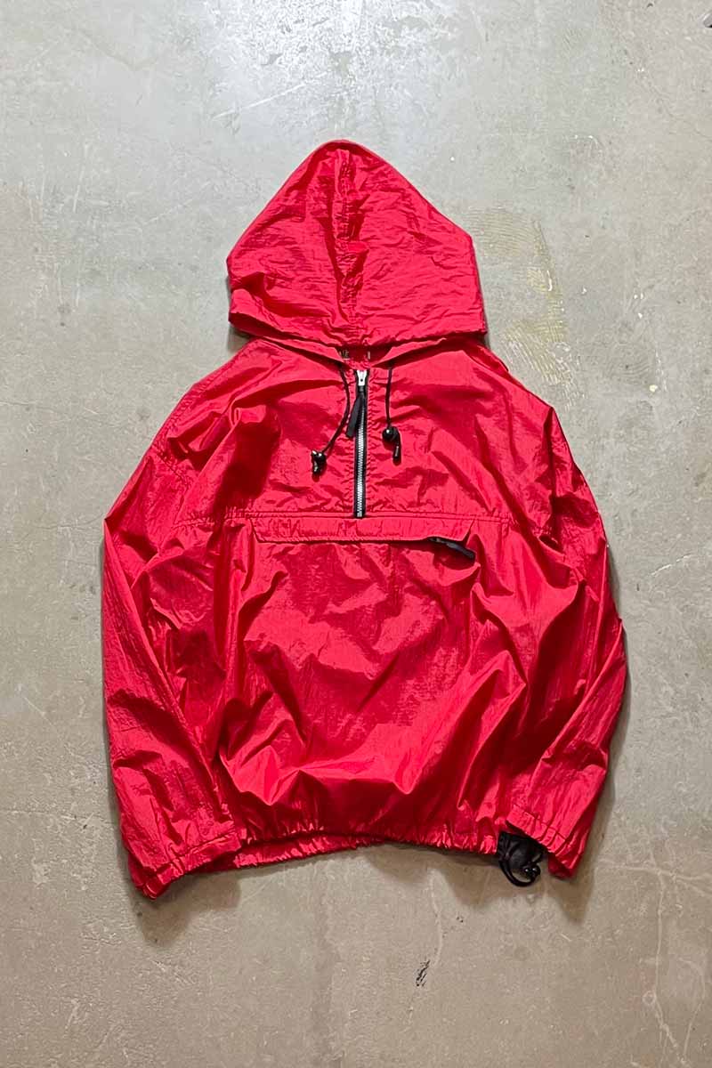 90'S PACKABLE NYLON HOODIE JACKET / RED [SIZE: XXL USED]