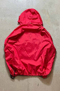 90'S PACKABLE NYLON HOODIE JACKET / RED [SIZE: XXL USED]