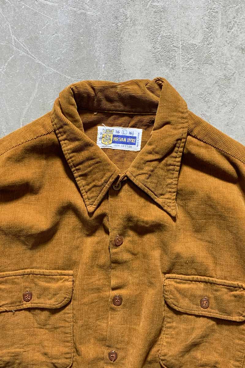 70'S-80'S L/S CORDUROY SHIRT / BEIGE [SIZE: L USED]