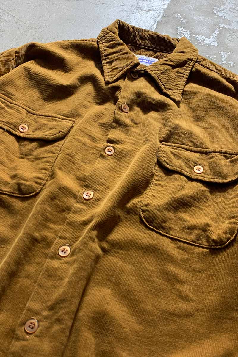 70'S-80'S L/S CORDUROY SHIRT / BEIGE [SIZE: L USED]