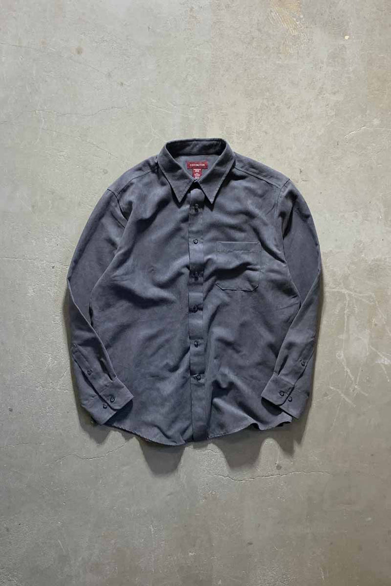 L/S VEGAN SUEDE SHIRT / CHARCOAL [SIZE: L USED]