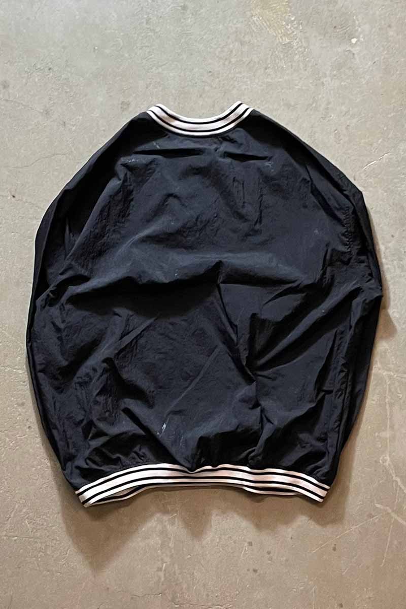 90'S V-NECK PULLOVER NYLON JACKET / BLACK [ SIZE: 2XL USED ]