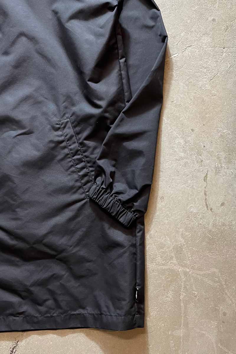 LOGO BACK PRINT ATTACHABLE HOODIE NYLON COAT / BLACK [SIZE: M USED]