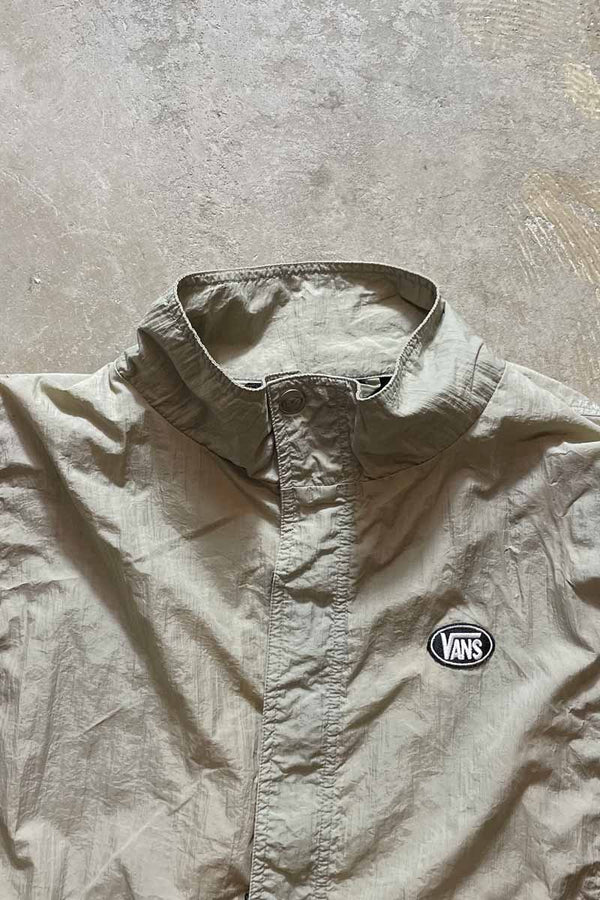 90'S NYLON ZIP JACKET / BEIGE / BLACK / RED［ SIZE: XL USED ]