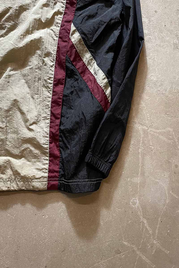 90'S NYLON ZIP JACKET / BEIGE / BLACK / RED［ SIZE: XL USED ]