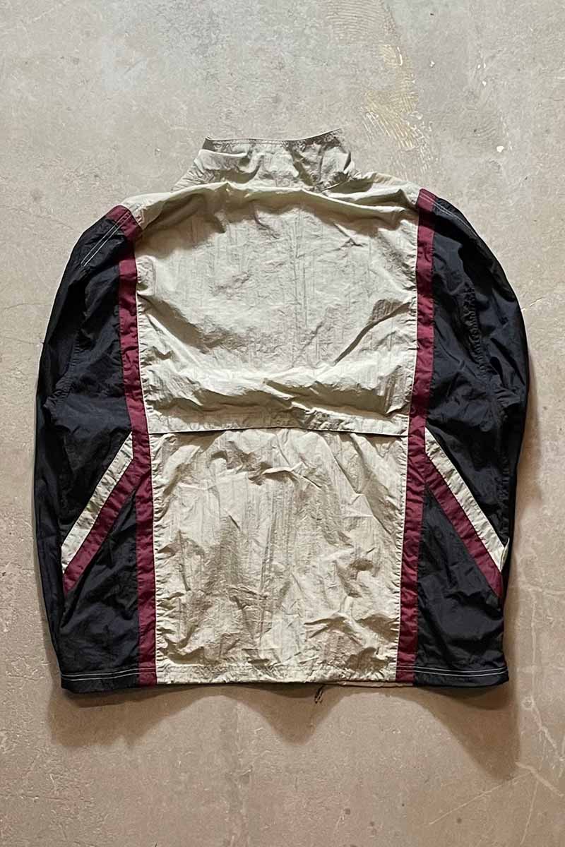 90'S NYLON ZIP JACKET / BEIGE / BLACK / RED［ SIZE: XL USED ]