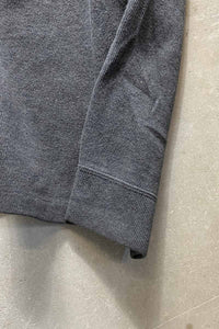 90'S HALF ZIP COTTON KNIT SWEATER / CHARCOAL [SIZE: XL USED]
