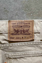 画像をギャラリービューアに読み込む, MADE IN USA 96&#39;S 550 ORANGE TAB DENIM PANTS / BEIGE [SIZE: W34 L34 USED]
