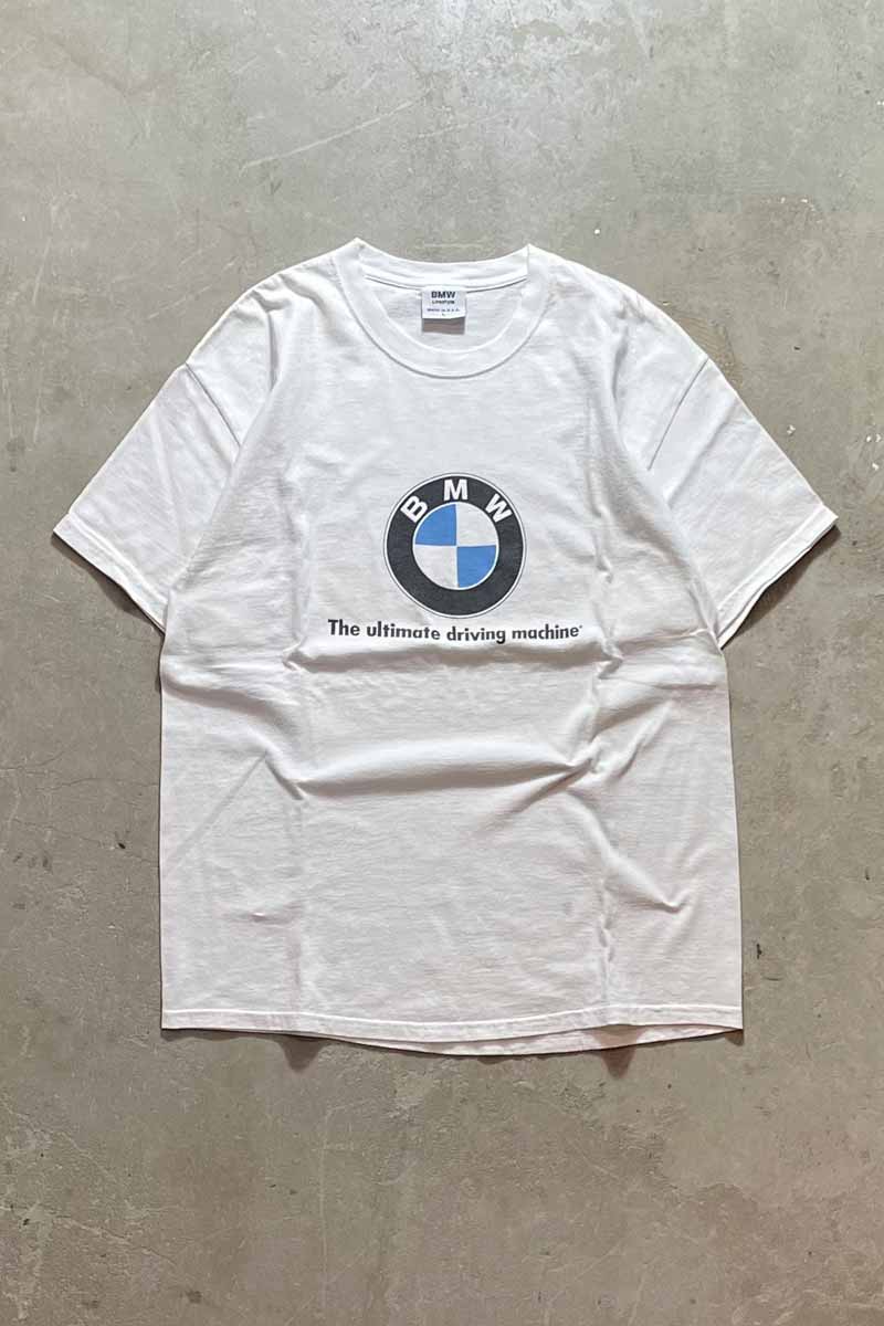 MADE IN USA 90'S S/S LOGO PRINT ADVERTISING T-SHIRT / WHITE [SIZE: L USED]