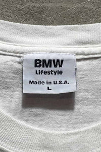 MADE IN USA 90'S S/S LOGO PRINT ADVERTISING T-SHIRT / WHITE [SIZE: L USED]