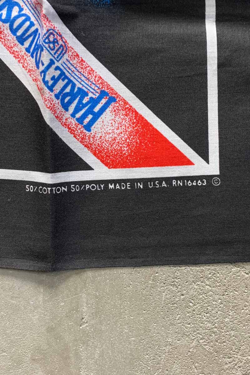 MADE IN USA 80'S VINTAGE BANDANA / BLACK [SIZE: ONE SIZE USED]
