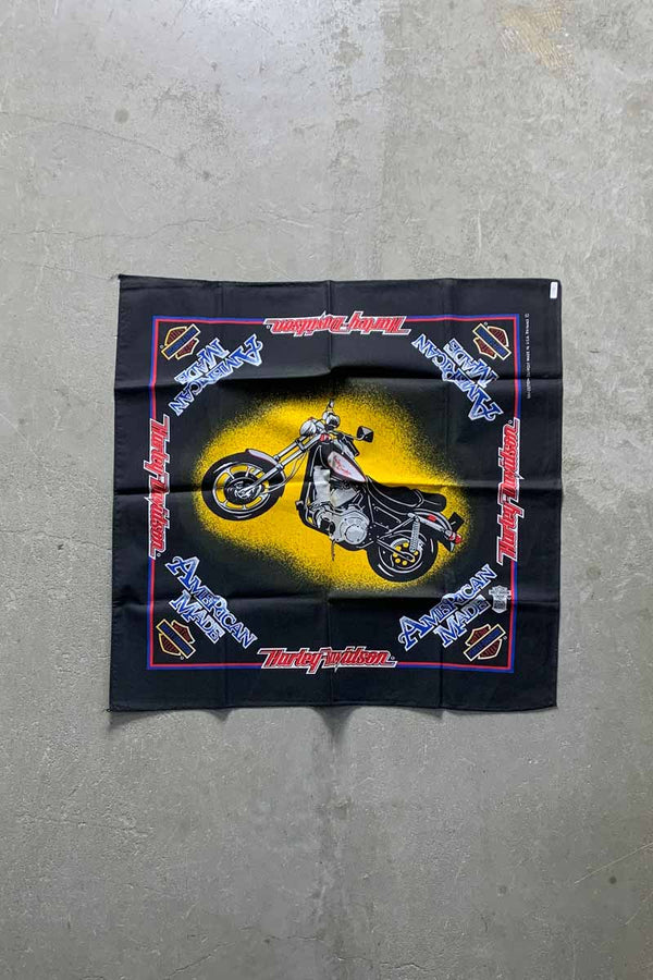 MADE IN USA 80'S VINTAGE BANDANA / BLACK [SIZE: ONE SIZE USED]