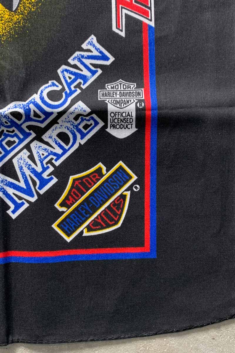 MADE IN USA 80'S VINTAGE BANDANA / BLACK [SIZE: ONE SIZE USED]