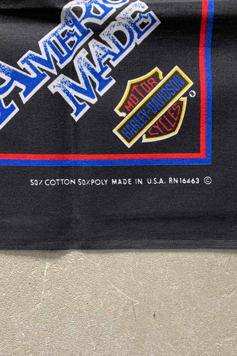 MADE IN USA 80'S VINTAGE BANDANA / BLACK [SIZE: ONE SIZE USED]