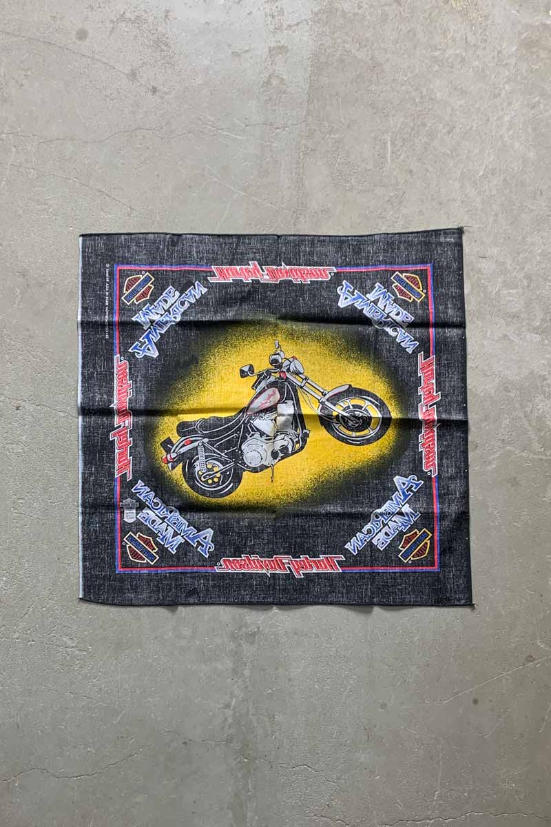 MADE IN USA 80'S VINTAGE BANDANA / BLACK [SIZE: ONE SIZE USED]