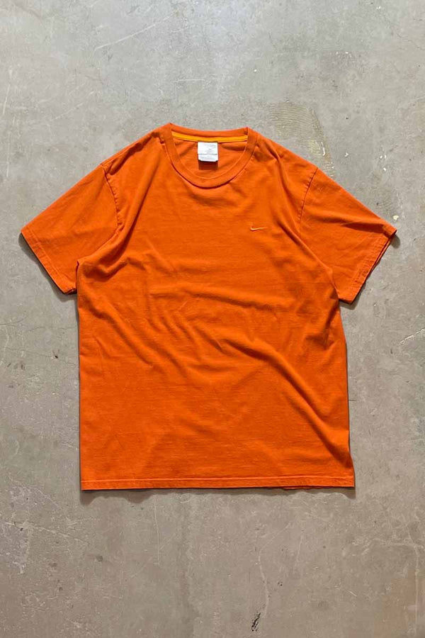 Y2K EARLY 00'S S/S ONE POINT LOGO T-SHIRT / ORANGE [SIZE: L USED]
