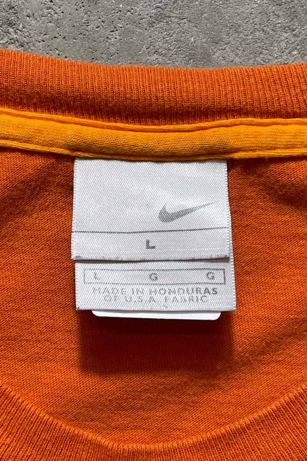 Y2K EARLY 00'S S/S ONE POINT LOGO T-SHIRT / ORANGE [SIZE: L USED]