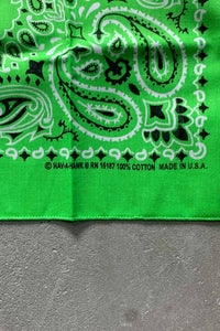 MADE IN USA PAISLEY BANDANA / GREEN [SIZE: ONE SIZE USED]