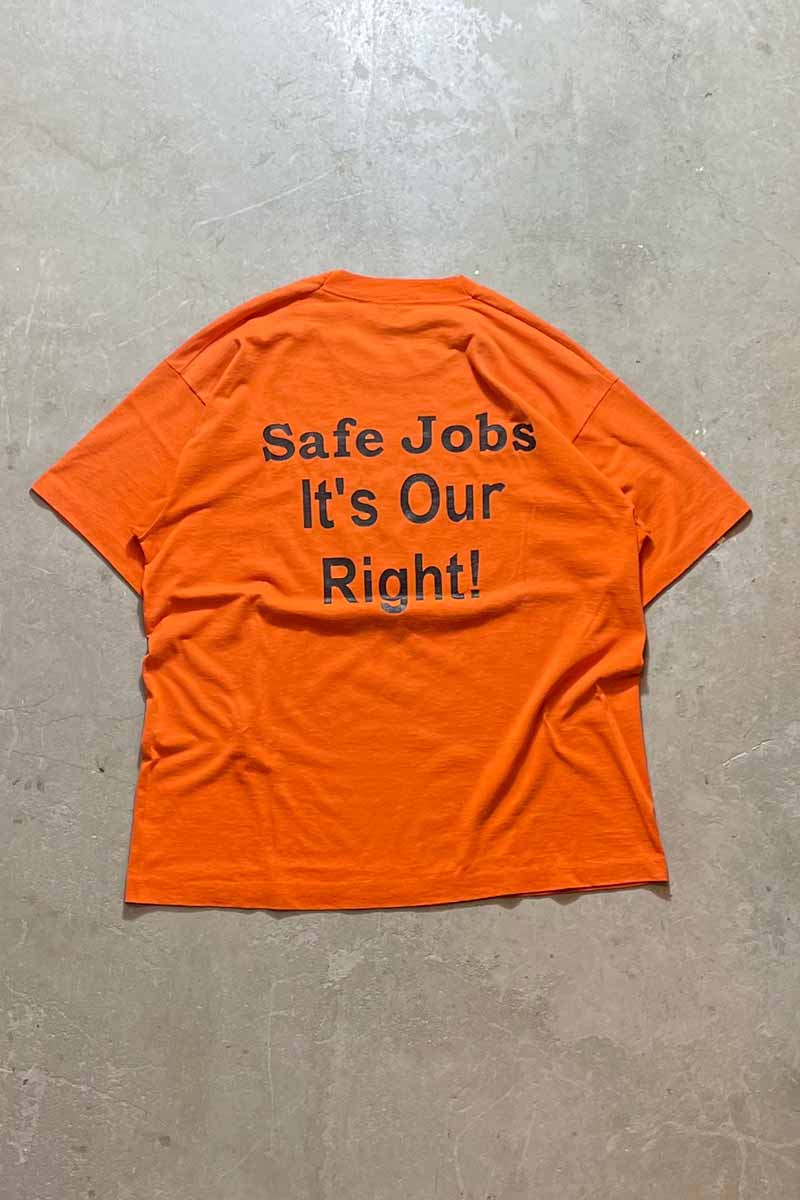MADE IN USA 90'S PEF TEE SHIRT / ORANGE [SIZE: XL USED]