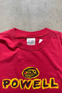 S/S POWELL SKATEBOARDS PRINT T-SHIRT / RED [SIZE: L USED]