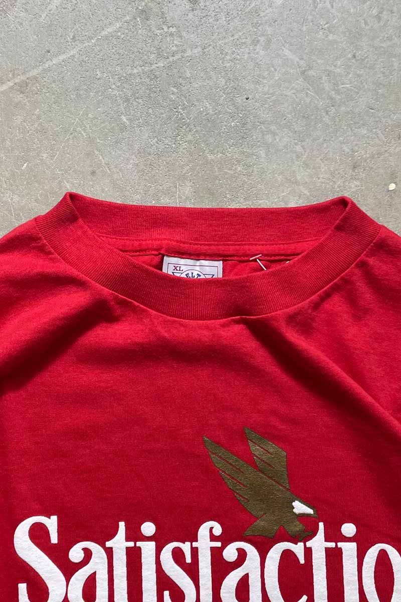 MADE IN USA 90'S WINSTON SATISFACTION GUARANTEED T-SHIRT / RED [SIZE: XL DEADSTOCK/NOS]