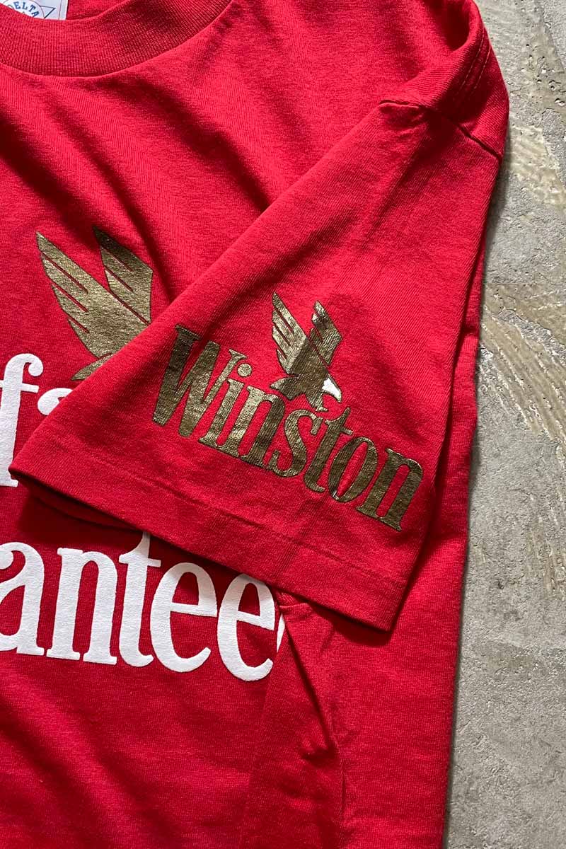 MADE IN USA 90'S WINSTON SATISFACTION GUARANTEED T-SHIRT / RED [SIZE: XL DEADSTOCK/NOS]