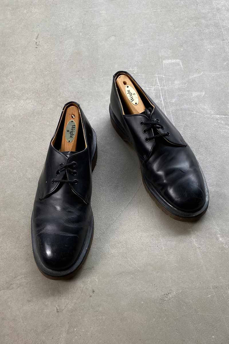 MADE IN ENGLAND 80'S 3HOLE LEATHER SHOES / BLACK [SIZE: US9 (27cm相当) USED]