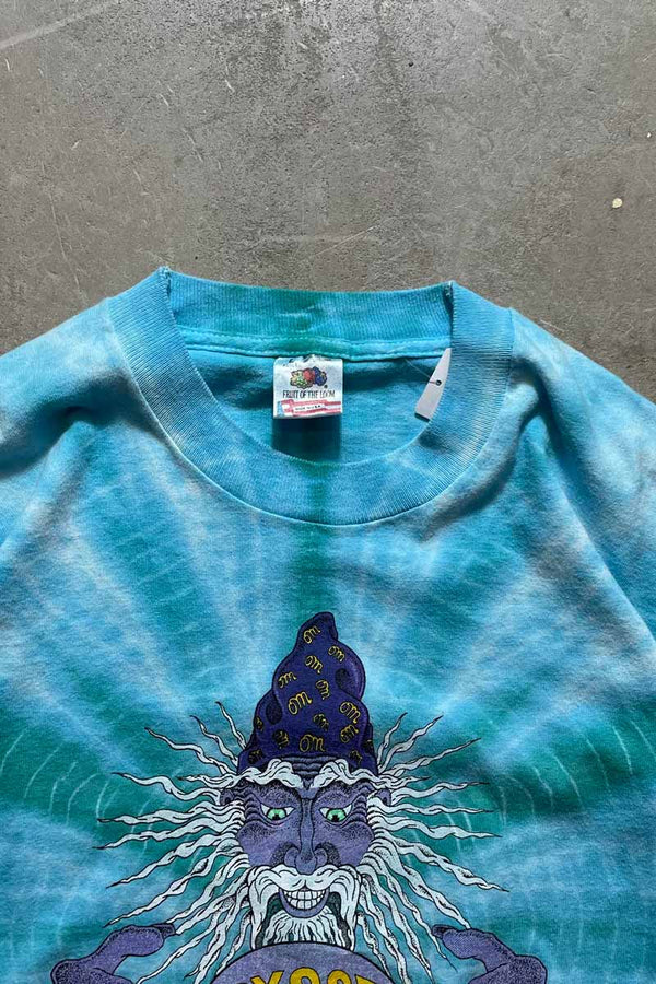 MADE IN USA 90s S/S ODYSSEY OF THE MIND PRINT TIE DYE T-SHIRT / BLUE [SIZE: L USED]