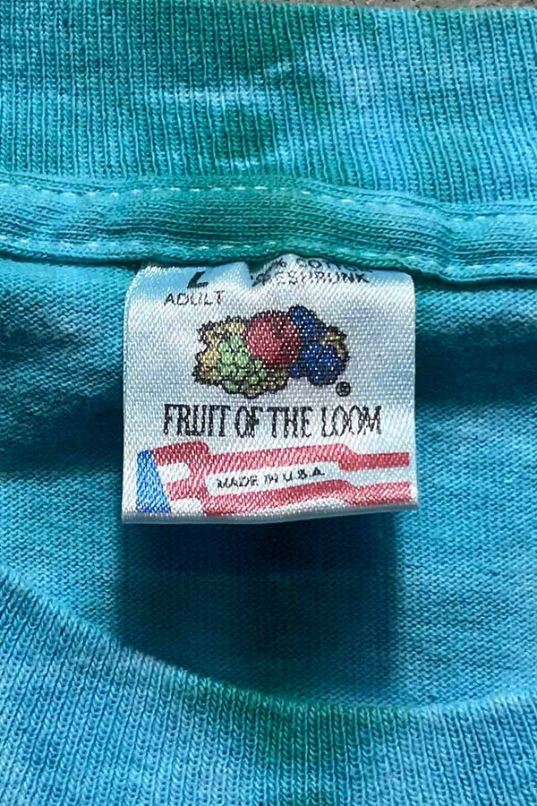 MADE IN USA 90s S/S ODYSSEY OF THE MIND PRINT TIE DYE T-SHIRT / BLUE [SIZE: L USED]