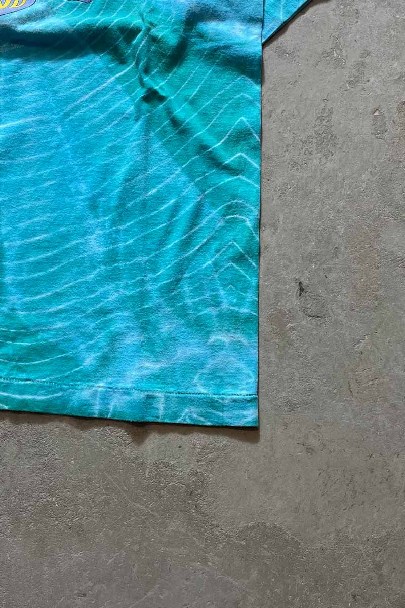 MADE IN USA 90s S/S ODYSSEY OF THE MIND PRINT TIE DYE T-SHIRT / BLUE [SIZE: L USED]