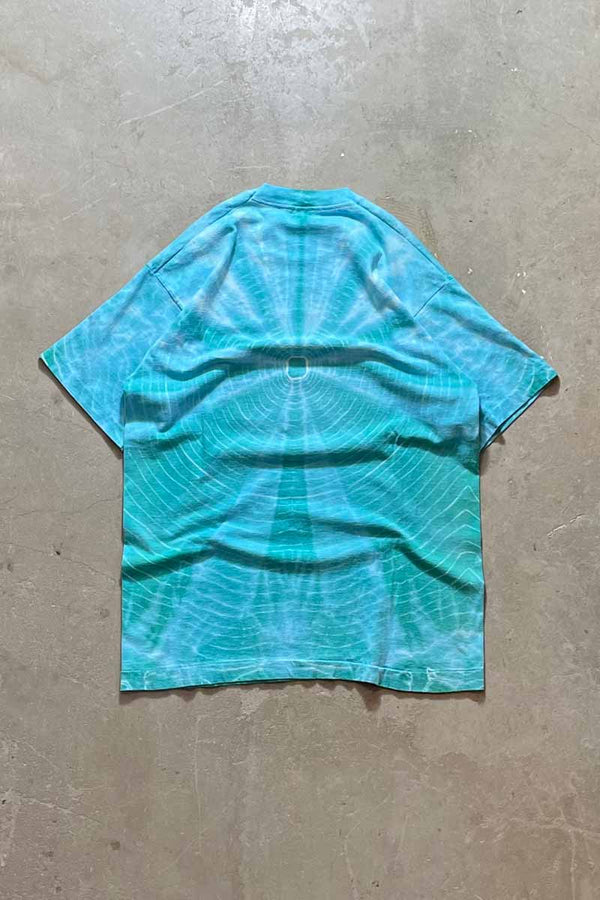 MADE IN USA 90s S/S ODYSSEY OF THE MIND PRINT TIE DYE T-SHIRT / BLUE [SIZE: L USED]