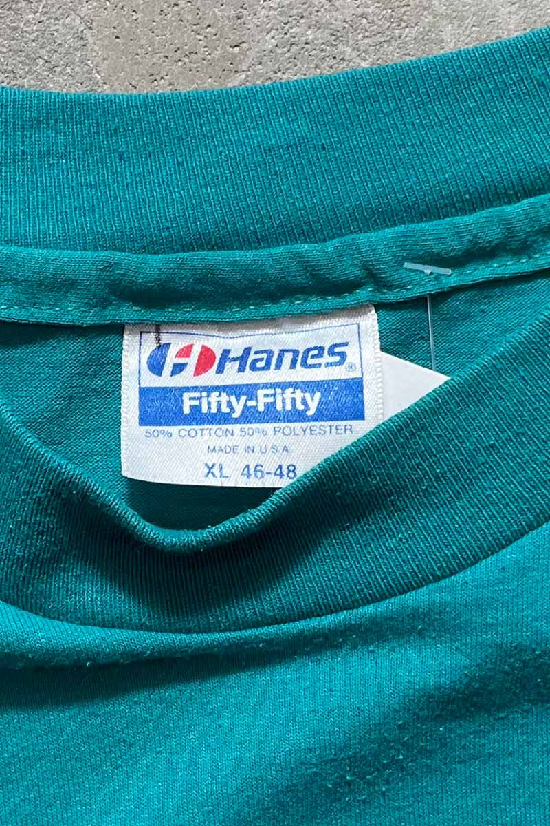 MADE IN USA 90'S USTA / VOLVO SECTIONALS S/S MESSAGE TEE SHIRTS / TURQUOISE BLUE [SIZE: XL USED]