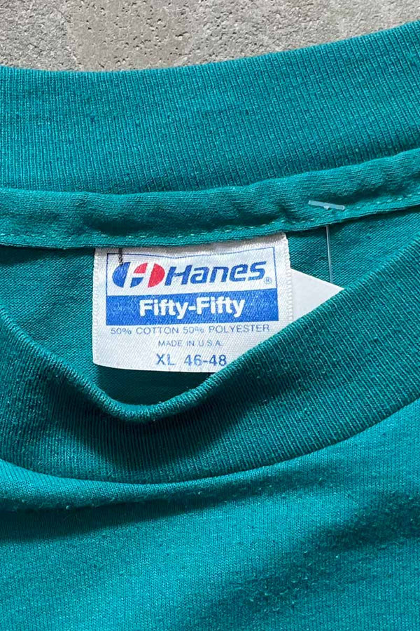 MADE IN USA 90'S USTA / VOLVO SECTIONALS S/S MESSAGE TEE SHIRTS / TURQUOISE BLUE [SIZE: XL USED]