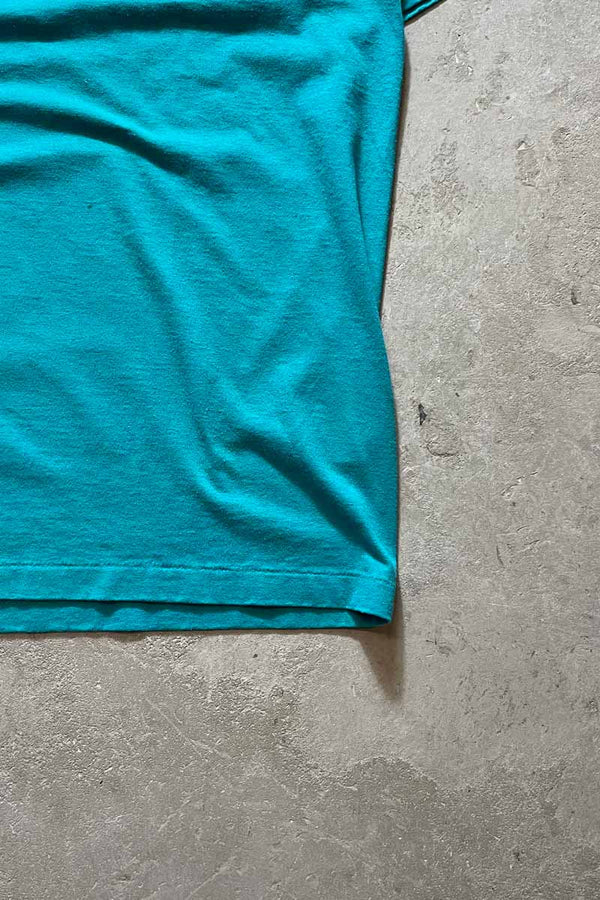 MADE IN USA 90'S USTA / VOLVO SECTIONALS S/S MESSAGE TEE SHIRTS / TURQUOISE BLUE [SIZE: XL USED]