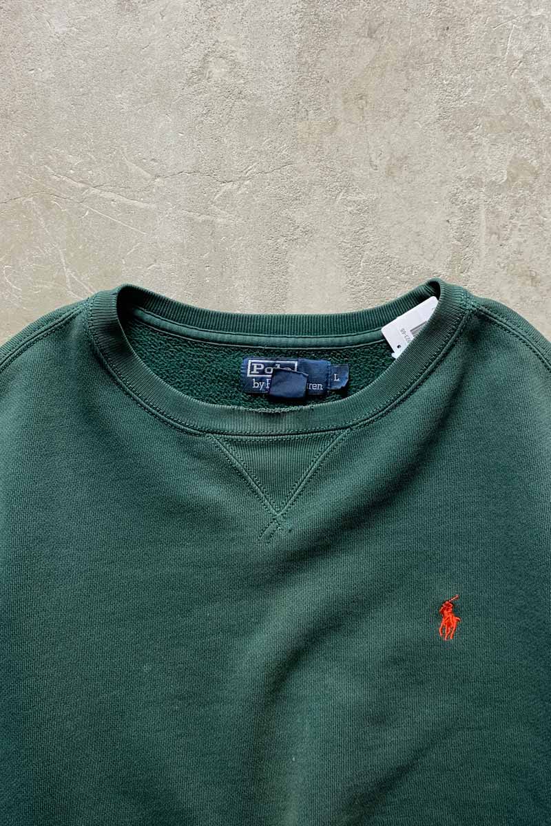 90'S ONE POINT SWEATSHIRT / GREEN [SIZE: L USED]
