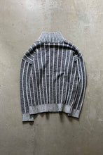 画像をギャラリービューアに読み込む, 90&#39;S HALF ZIP DESIGN ACRYLIC KNIT SWEATER / GRAY [SIZE: L USED]
