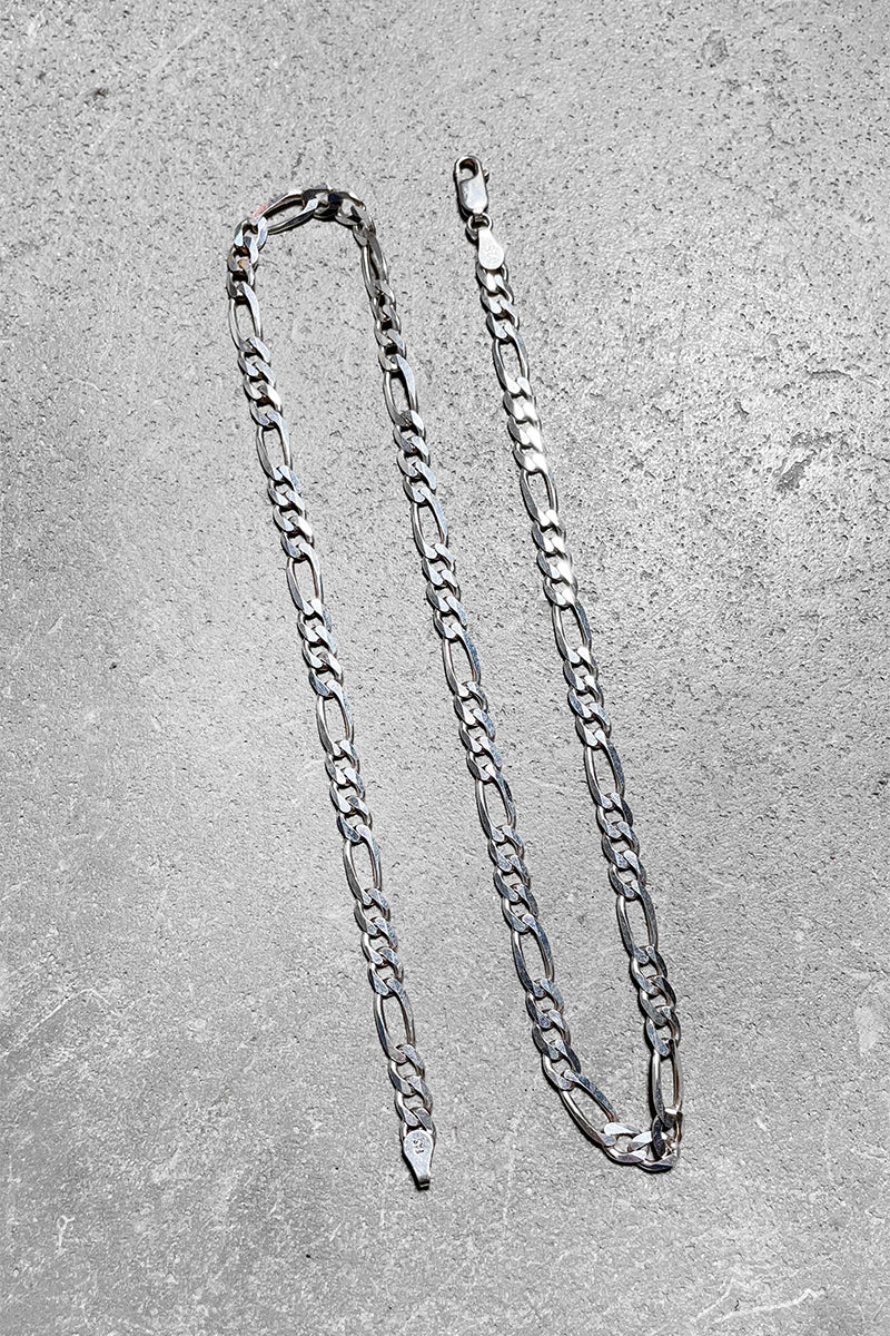 MADE IN ITALY 925 SILVER FIGARO CHAIN NECKLACE / SILVER [SIZE: ONE SIZE USED]