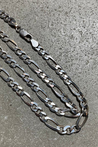 MADE IN ITALY 925 SILVER FIGARO CHAIN NECKLACE / SILVER [SIZE: ONE SIZE USED]