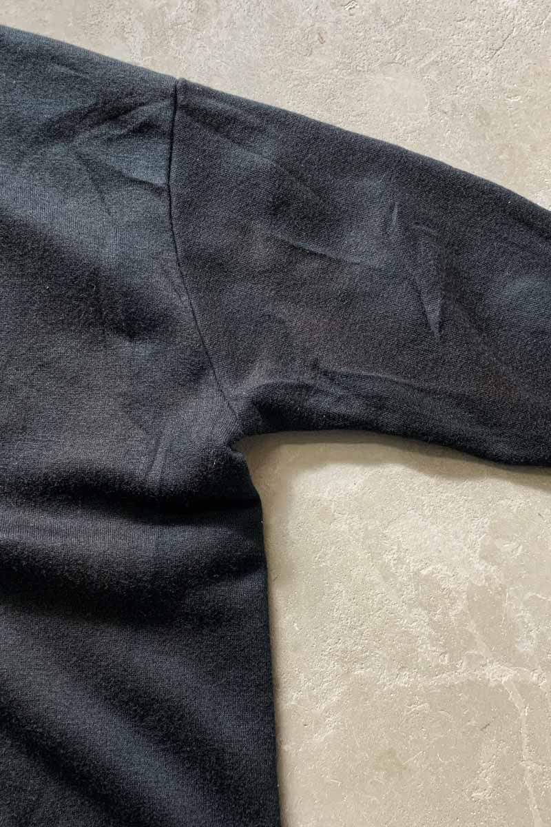 MADE IN USA 80s ZIP ACRYLIC KNIT JACKET / BLACK [SIZE: L USED]